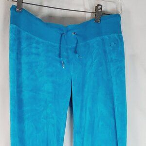 Nike Athletic Department teal velvet/ velure  wide leg  drawstring pants. XS